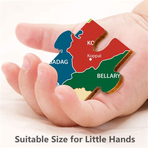 Webby Karnataka Map Wooden Floor Puzzle, 40 Pcs – Webby Toys