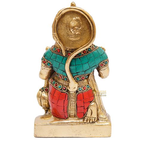 Brass Hanuman Idol Home Pooja Dacor Lucky Gift Statue Showpiece 7 ...
