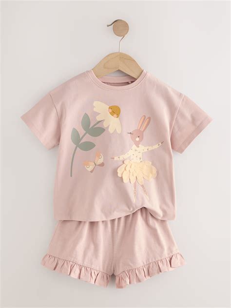 Buy Pink Bunny Top and Shorts Set 3 Pack (3mths-7yrs) from Next India