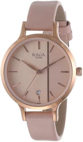 Titan Raga Viva Rose Gold Dial Analog with Date Leather Strap Watch for ...