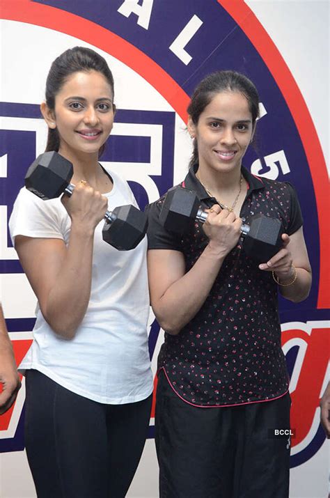 Saina Nehwal at the launch of F45 gym in Kokapet on November 2, 2017 ...