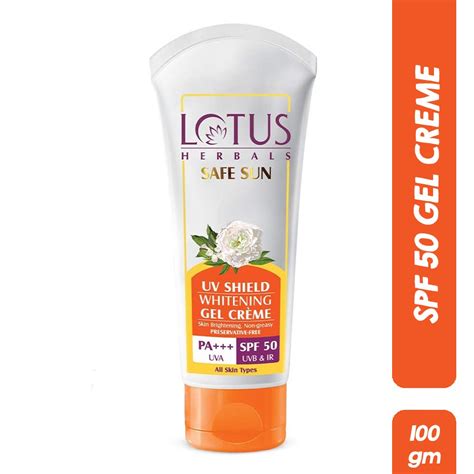Buy Lotus Herbals Safe Sun UV Shield Whitening Gel Cream SPF 50 UVB ...