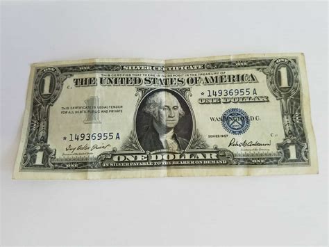1957 Silver Certificate Dollar Bill Value: are "A", "B", Star note ...