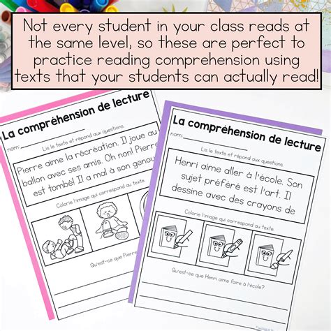 Differentiated French Reading Passages for Back to School | French ...