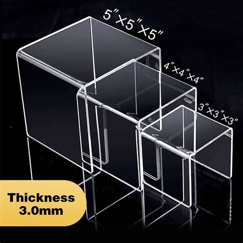 ANDGOO Display Risers, Clear Acrylic Showcase Collectibles Display ...