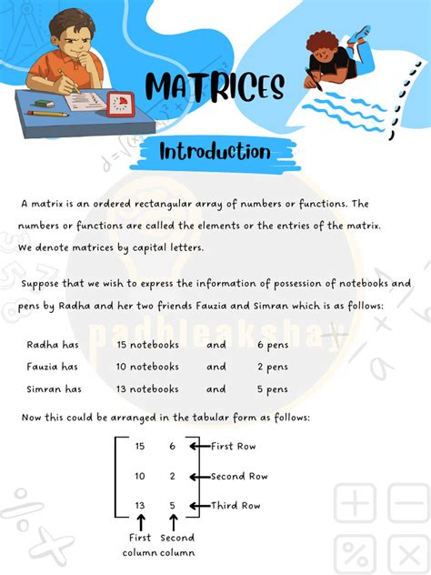 sample matrices | PDF | Matrix (Mathematics) | Mathematical Concepts