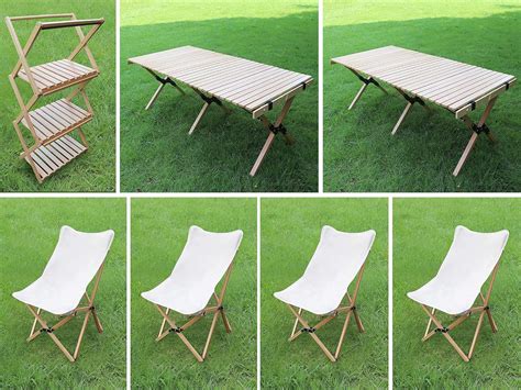 Benewin Portable Folding Table and Chair Set- 2 Tables, 4 India | Ubuy