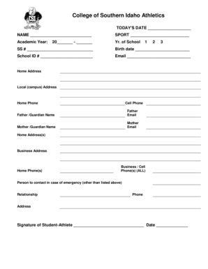 First-Year Physical Form - College Of Southern Idaho Athletics ...