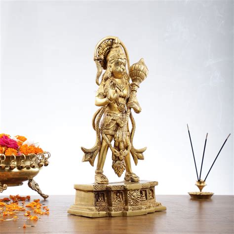 Buy Brass Standing Hanuman Statue | 15.5" Tall | Divine Masterpiece ...