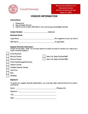 Fillable Online dfa cornell sba annual certification online not working ...