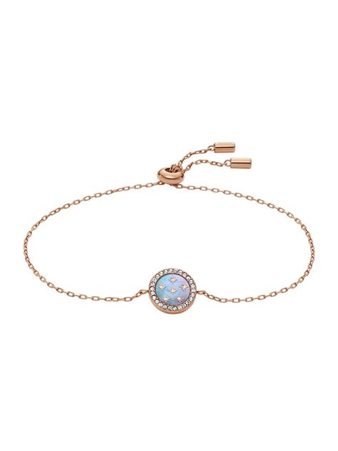 Buy Fossil Merrit Stone Studded Stainless Steel Bracelet Online