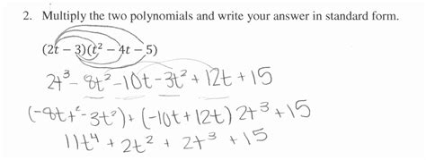 Image result for Multiplying Polynomials Worksheet Answers