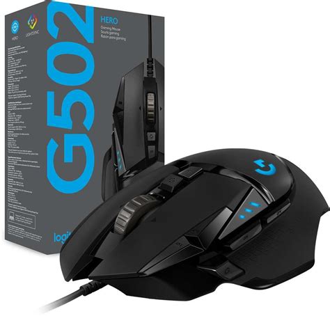 Logitech G502 Hero Wired Ambidextrous Optical Gaming Mouse 25K Sensor ...