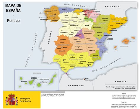 Mapa de España comunidades autónomas y capitales
