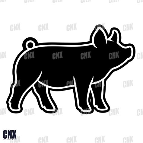 Show Pig SVG PNG for Cricut. Livestock Svg. 4H Svg. Outline. Market Pig. Silhouette. Clipart ...