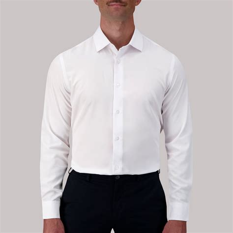 Long Sleeve 4-Way Stretch Dress Shirt in White – Report Collection