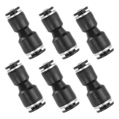 Uxcell 6 Pcs Straight Union Push to Connect Fitting, 1/8" x 1/4" OD ...