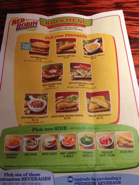 Red Robin Drink Menu