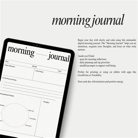 Morning Journal,printable,daily Reflection Journal,digital Planner - Etsy