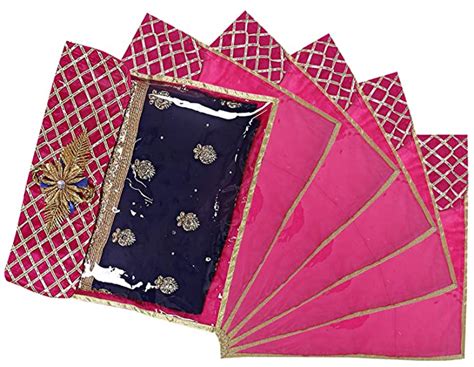 Kuber Industries Silk 6 Pieces Single Packing Saree Cover (Pink ...