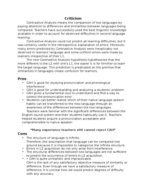 Image result for Contrastive Analysis Hypothesis Second Language