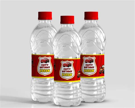Car Theme Water Bottle Sticker | Birthday Party Supplies Online – Party ...