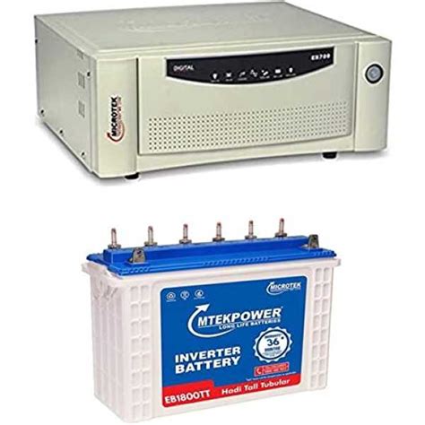 Microtek EB1800 Tall Tubular+EB700 VA Tubular Inverter Battery (150 AH ...