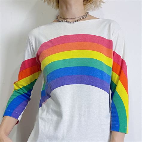 rainbow printed long sleeves tee | LEMON