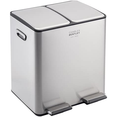 Double Compartment Stainless Steel Kitchen Bin