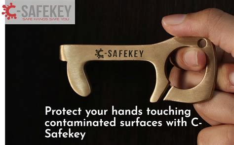 C-SAFEKEY Jasper Home Fashions No Touch Antimicrobial Hand Tool Brass ...