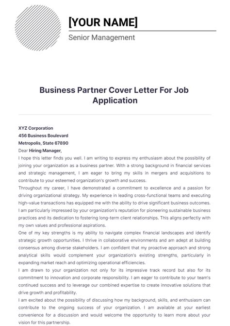 Partner Letter Template 的图像结果