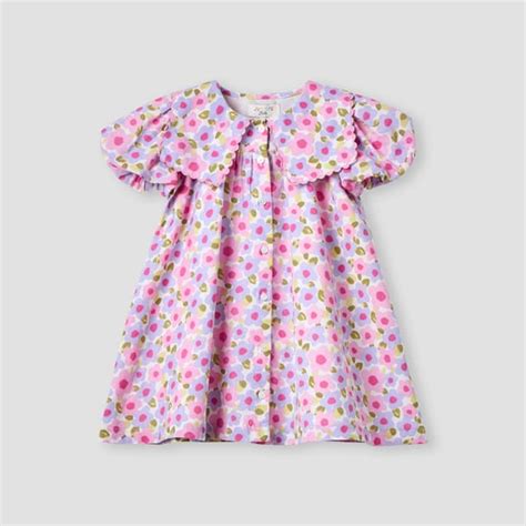 Juniors All-Over Floral Print Sailor Collar Dress with Balloon Sleeves