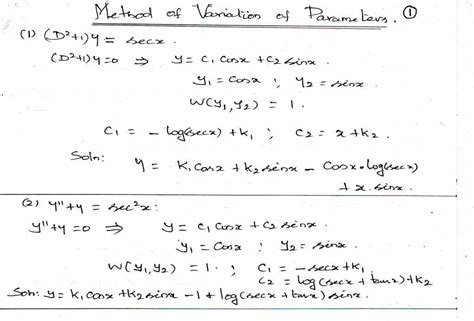 Image result for Variation of Parameters 3rd Order