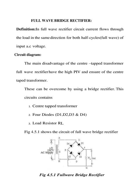 FULL WAVE Bridge Rectifier - FULL WAVE BRIDGE RECTIFIER: Definition:In ...