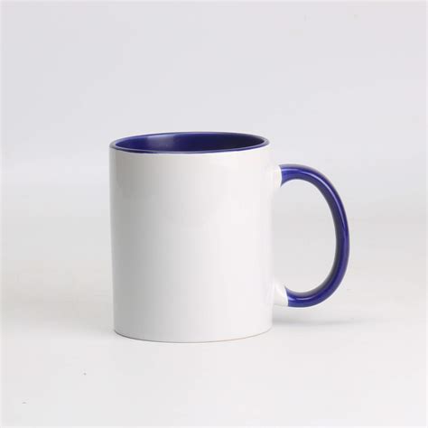 Buy 11oz White Ceramic Sublimation Coffee Mug With Solid Colors Inside ...
