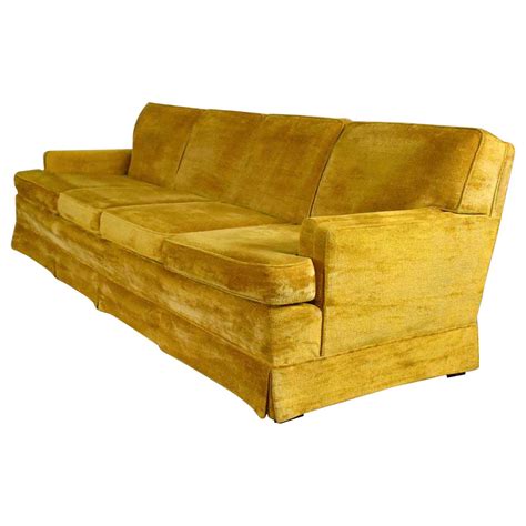 MCM Lawson Style 4 Cushion Gold Velvet Sofa Park Slope Coll. Abraham ...