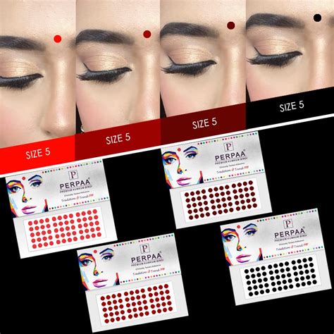 Perpaa® Multicolor Bindi Pack of 8 Flaps (DLRB5 Size 5, Diameter 6mm ...
