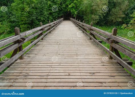Ancient Wooden Pedestrian Bridge To the Wood Stock Photo - Image of wooden, forest: 297835120