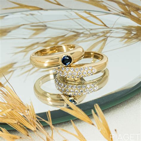 Piaget Yellow Gold Sapphire & Diamond Double Ring | Rich Diamonds