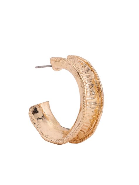 Priyaasi Stylish Wavey Gold Plated Hoops Earrings