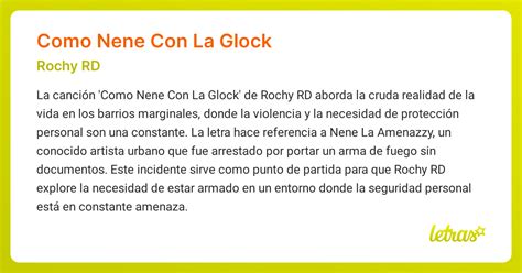 Significado de la canción COMO NENE CON LA GLOCK (Rochy RD) - LETRAS.COM