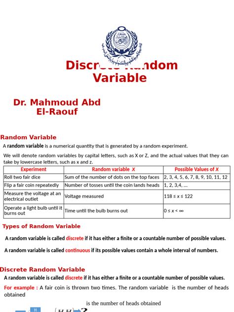 Image result for Discrete Random Variables