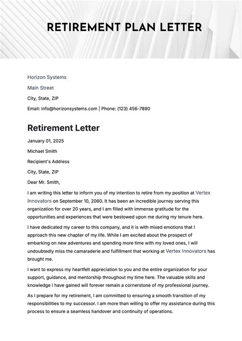 FREE Retirement Letter Templates & Examples - Edit Online & Download