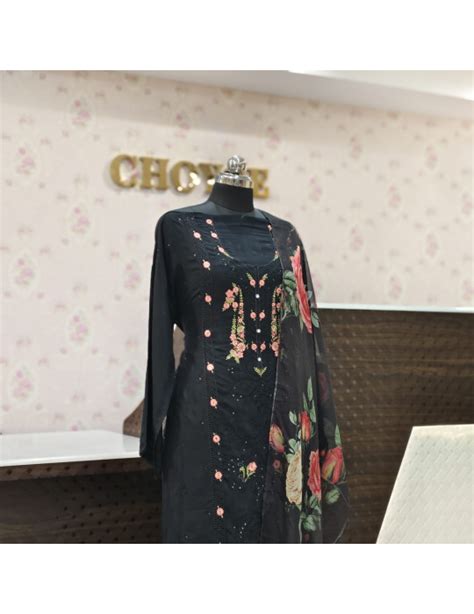 Set 44-07th Dec - Black Muslin kurta - Floral prints - Beautiful ...