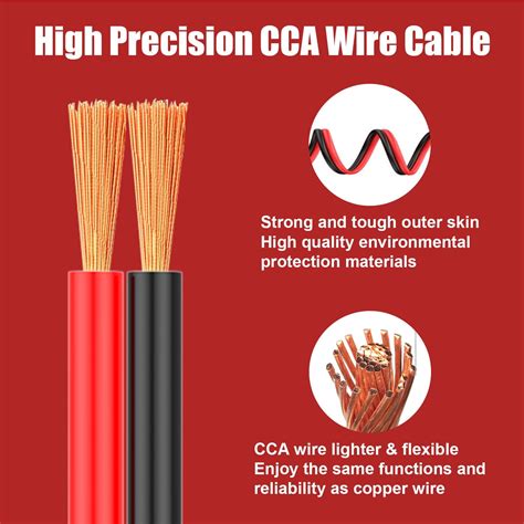 TG4THT-14 Gauge Electrical Wire 50FT, 14 AWG 2 Pin Flexible Red and ...