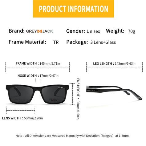 GREY JACK Rectangle Clip on Glasses for Myopic Men Women 6209 ...
