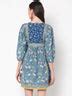 Maria Dress | Blue skater dress with printed panels | Untung
