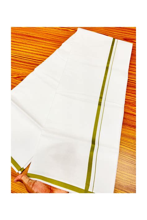 15% Offer! KaithariKada 100% Cotton Pure White Single Mundu/Dhoti-40X4 ...