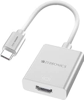 ZEBRONICS TA150H Type C to HDMI Converter, HDMI 4K, 15cm Cable ...