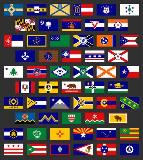 Compiled: Redesign of flags of USA states #1 by MagnumDrako25 on DeviantArt